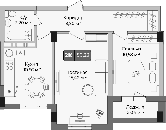 2-комн. Опера