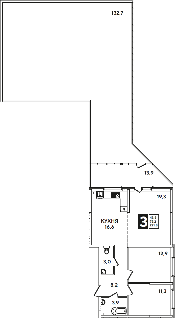 Продается 3-комн. квартира, 75.2 м²