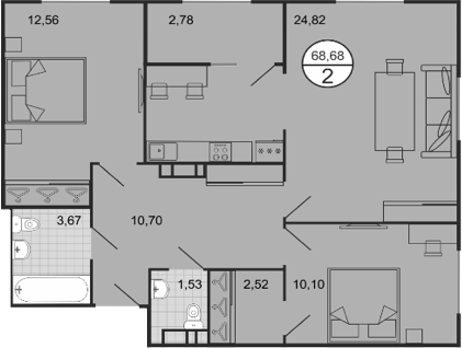 Продается 3-комн. квартира, 65.9 м²