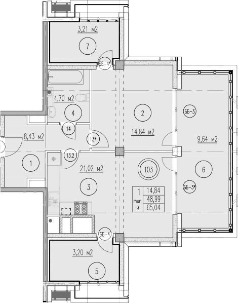 1-комн., 47.55 м², 8/10 этаж, ЖК «Agoy Park Residence by Lavicon»