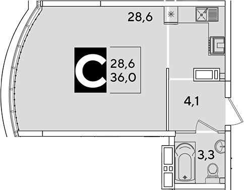 Продается 1-комн. квартира, 36 м²