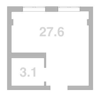 Объект, 30.7 м², 3/3 этаж, ЖК «Жемчужина Мысхако»