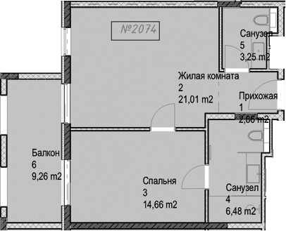 Продается 2-комн. квартира, 48.3 м²