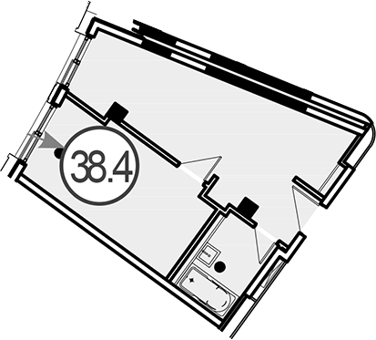 Объект, 38.4 м², 4/4 этаж, ЖК «Гостиничный комплекс GRAND CASCADE»