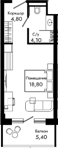Студия, 27.7 м², 5/8 этаж, ЖК «Курортный отель Алеан Селект Агой»