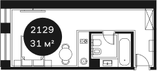 Объект, 31.45 м², 2/4 этаж, ЖК «Резиденция Волна»