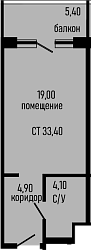 Студия, 28 м², 4/8 этаж, ЖК «Курортный отель Алеан Селект Агой»