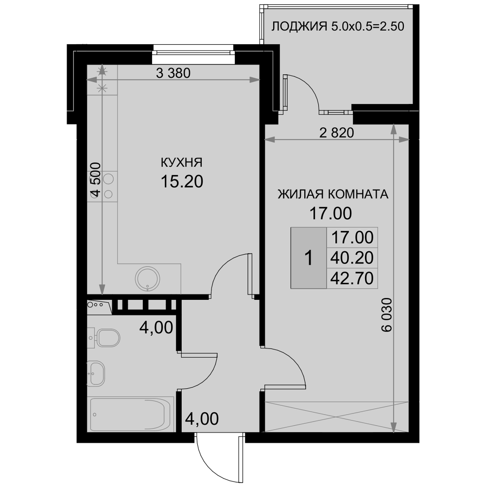 Продается 2-комн. квартира, 40.2 м²