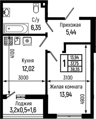 1-комн. Ботаника Хиллс