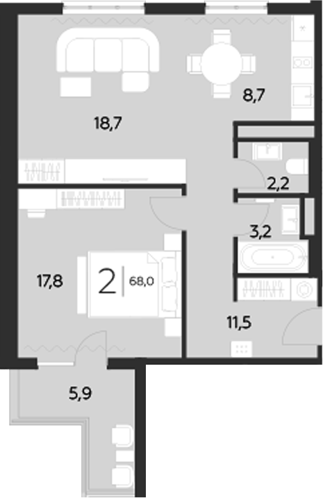 2-комн. LeePrime Residences Polyana Sochi