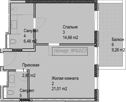 Продается 2-комн. квартира, 48.3 м²