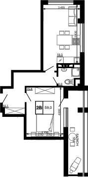 Продается 1-комн. квартира, 48.2 м²