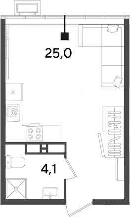 Студия, 29.1 м², 17/18 этаж, ЖК «Парк Победы»