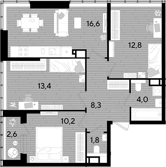 Продается 3-комн. квартира, 67.1 м²