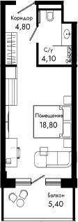 Студия, 27.7 м², 8/8 этаж, ЖК «Курортный отель Алеан Селект Агой»