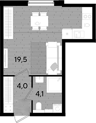 Студия, 27.6 м², 2/16 этаж, ЖК «DОГМА ПАРК»