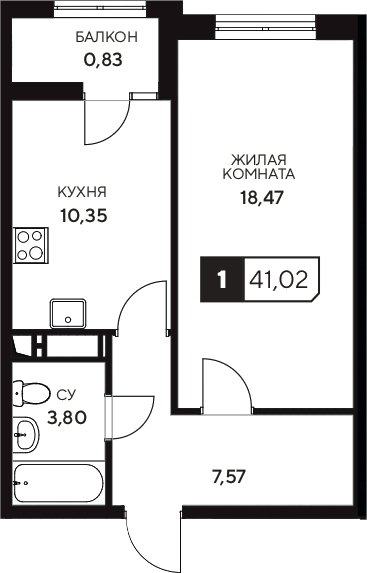 1-комн. Центральный. Гамма