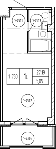 Продается 1-комн. квартира, 27.19 м²
