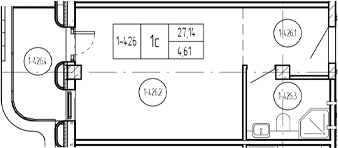 Продается 1-комн. квартира, 27.62 м²