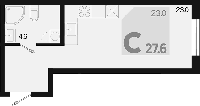 Продается 1-комн. квартира, 27.6 м²