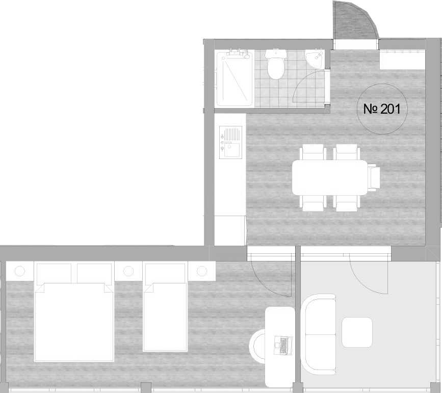 Объект, 46.3 м², 2/3 этаж, ЖК «Апартаментный комплекс Мореин»