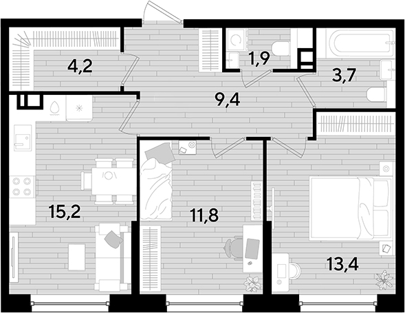 2-комн. DОГМА ПАРК