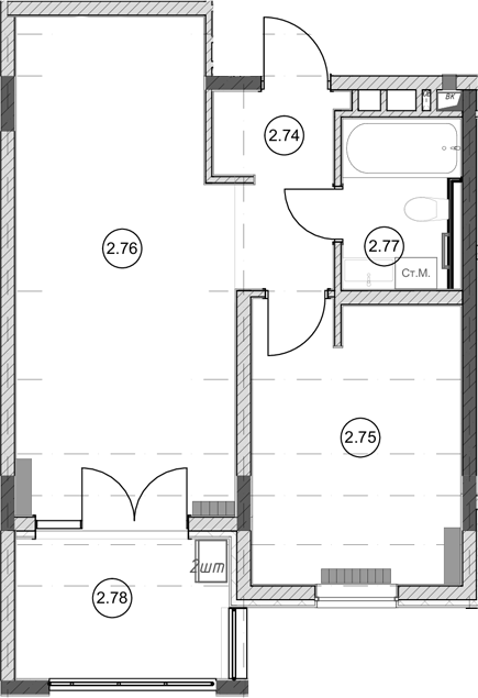 Продается 1-комн. квартира, 41.6 м²