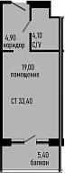 Студия, 28 м², 6/7 этаж, ЖК «Курортный отель Алеан Селект Агой»