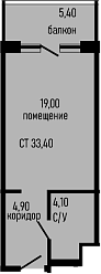 Студия, 28 м², 5/8 этаж, ЖК «Курортный отель Алеан Селект Агой»