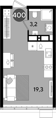 Студия, 22.5 м², 16/16 этаж, ЖК «DОГМА ПАРК»