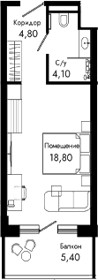 Студия, 27.7 м², 5/8 этаж, ЖК «Курортный отель Алеан Селект Агой»