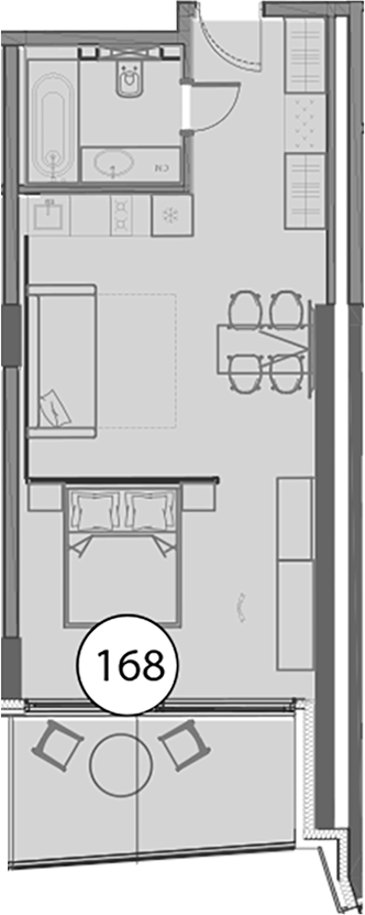 Студия, 50.6 м², 6/9 этаж, ЖК «Гостиничный комплекс Поляна Пик»