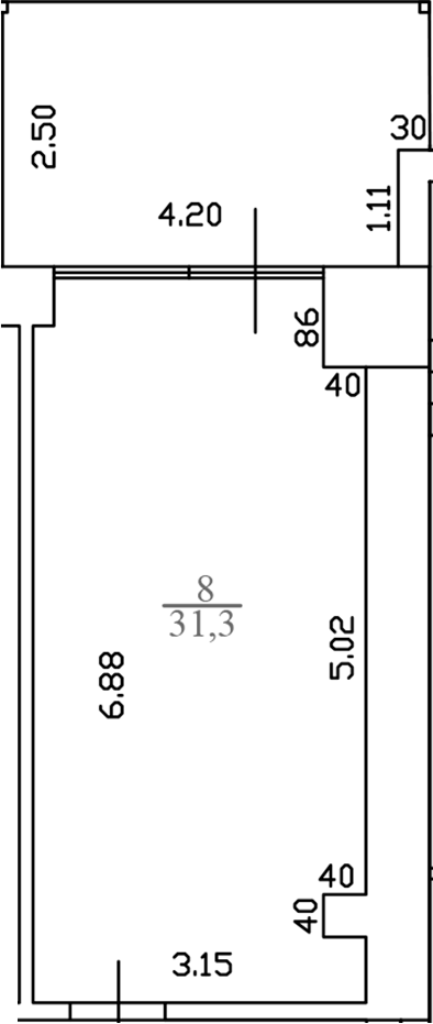 Студия, 31.3 м², 1/4 этаж, ЖК «White Village»