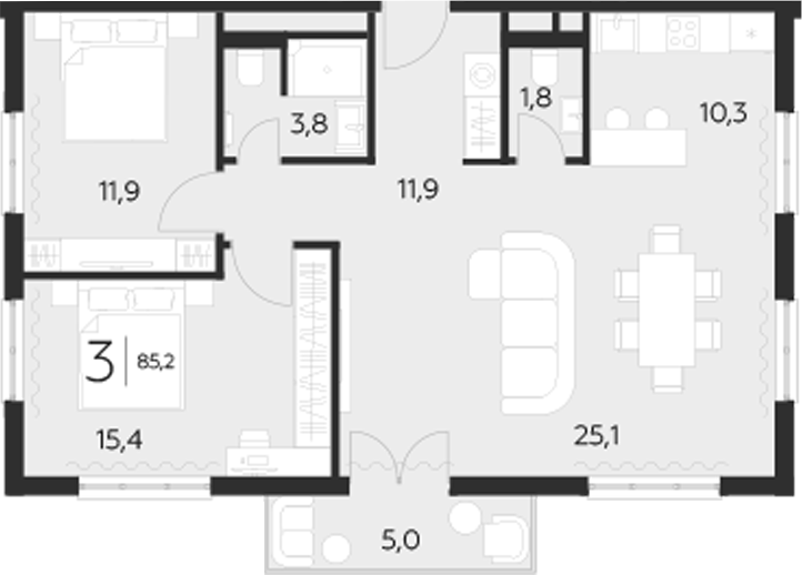 2-комн. LeePrime Residences Polyana Sochi