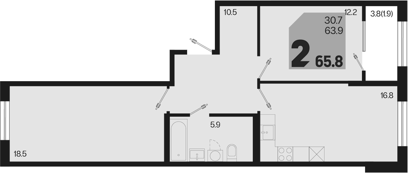 Продается 3-комн. квартира, 63.9 м²