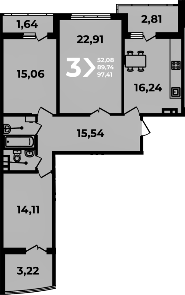 Продается 4-комн. квартира, 89.74 м²