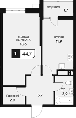 1-комн. 18/3