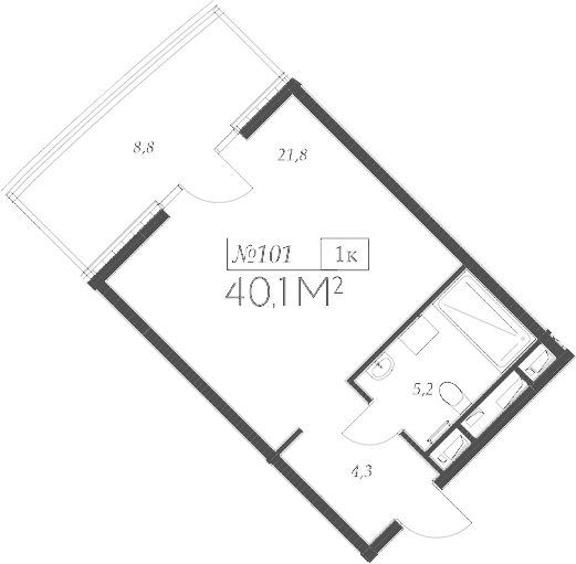 Продается 1-комн. квартира, 31.3 м²