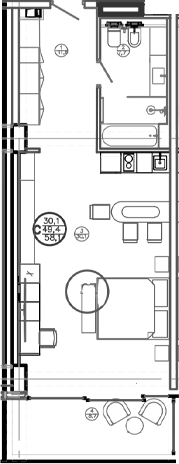 Студия, 47.5 м², 2/8 этаж, ЖК «Mandarin Garden Hotel»