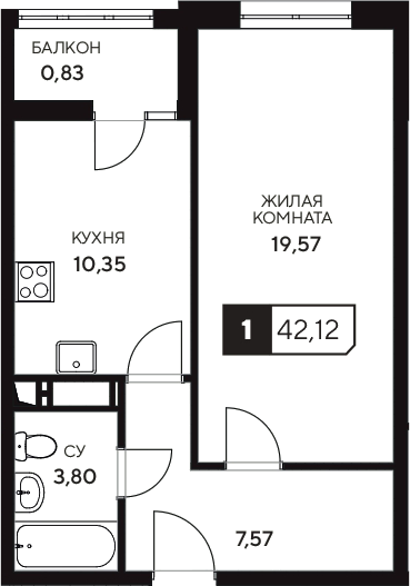 1-комн. Центральный. Гамма