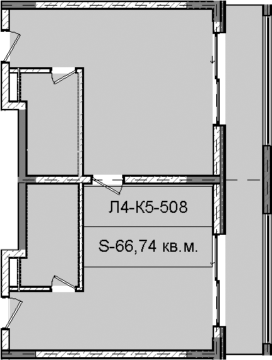 Объект, 66.74 м², 5/6 этаж, ЖК «Гостиничный комплекс Royal Beach Sochi»