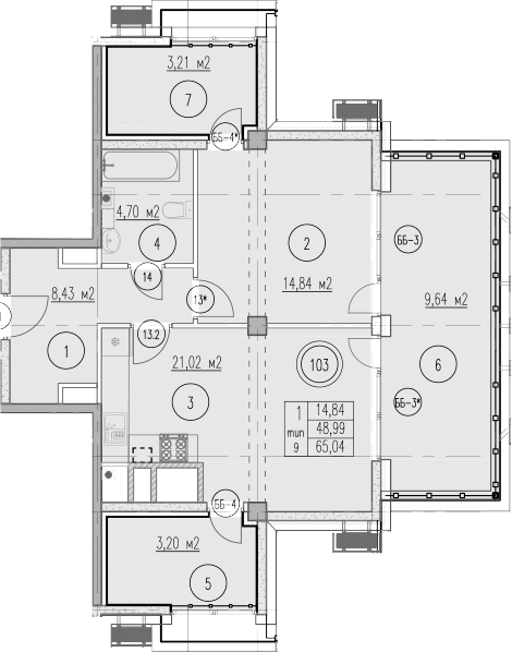 1-комн., 47.91 м², 8/10 этаж, ЖК «Agoy Park Residence by Lavicon»