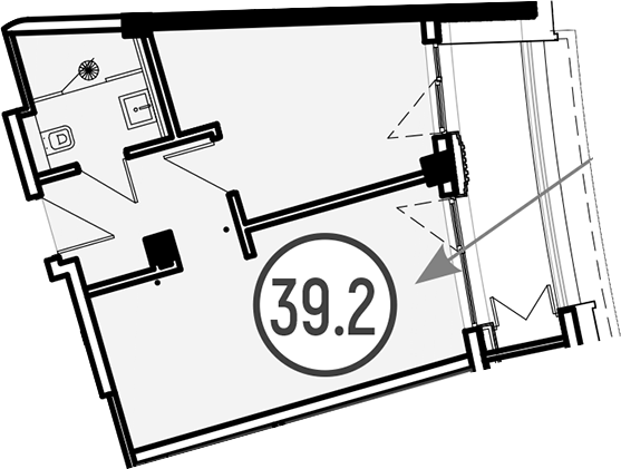 Объект, 39.2 м², 3/4 этаж, ЖК «Гостиничный комплекс GRAND CASCADE»