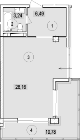 Студия, 35.89 м², 4/7 этаж, ЖК «Гостиничный комплекс Скайвиль»