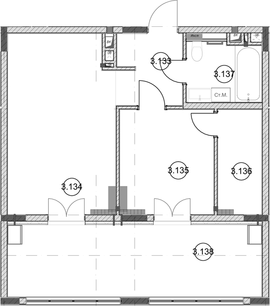 Продается 1-комн. квартира, 43.2 м²