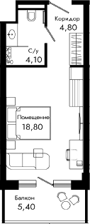 Студия, 27.7 м², 5/8 этаж, ЖК «Курортный отель Алеан Селект Агой»