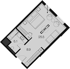 Студия, 40.5 м², 2/4 этаж, ЖК «Benefit Sky Breeze Sochi»