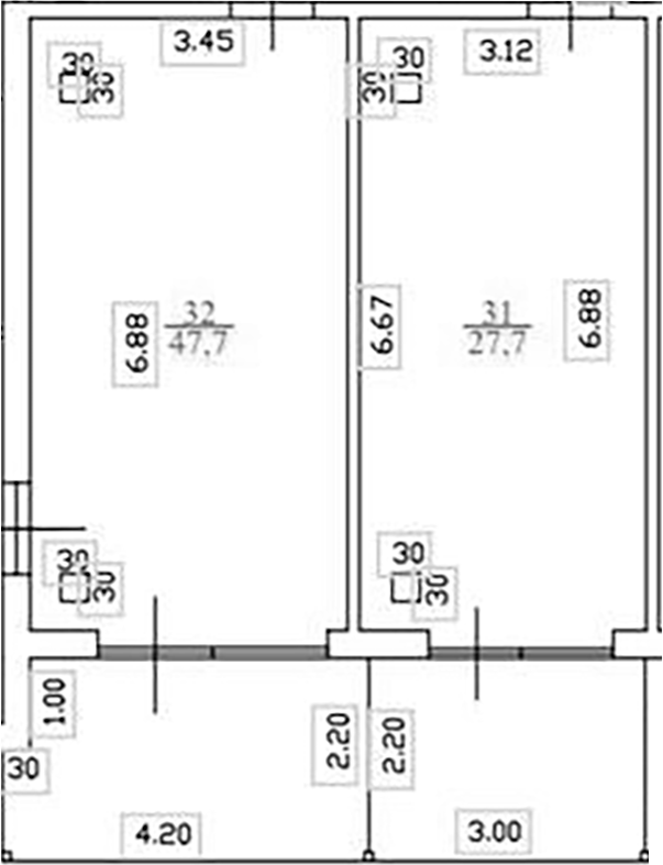 Объект, 75.4 м², 4/4 этаж, ЖК «White Village»