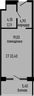 Студия, 28 м², 6/7 этаж, ЖК «Курортный отель Алеан Селект Агой»
