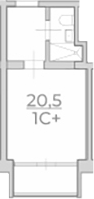 Студия, 20.5 м², 4/4 этаж, ЖК «Комплекс Luciano»